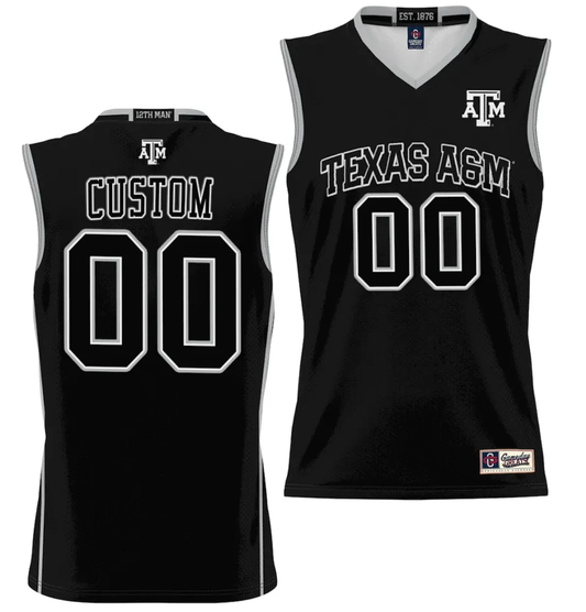 Custom Texas Aggies Jersey Name and Number NIL College Basketball Jersey Lightweight Black by My store basketball