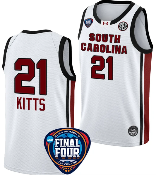 Chloe Kitts Jersey #21 South Carolina Gamecocks Basketball 2024 NCAA March Madness Final Four White by My store basketball