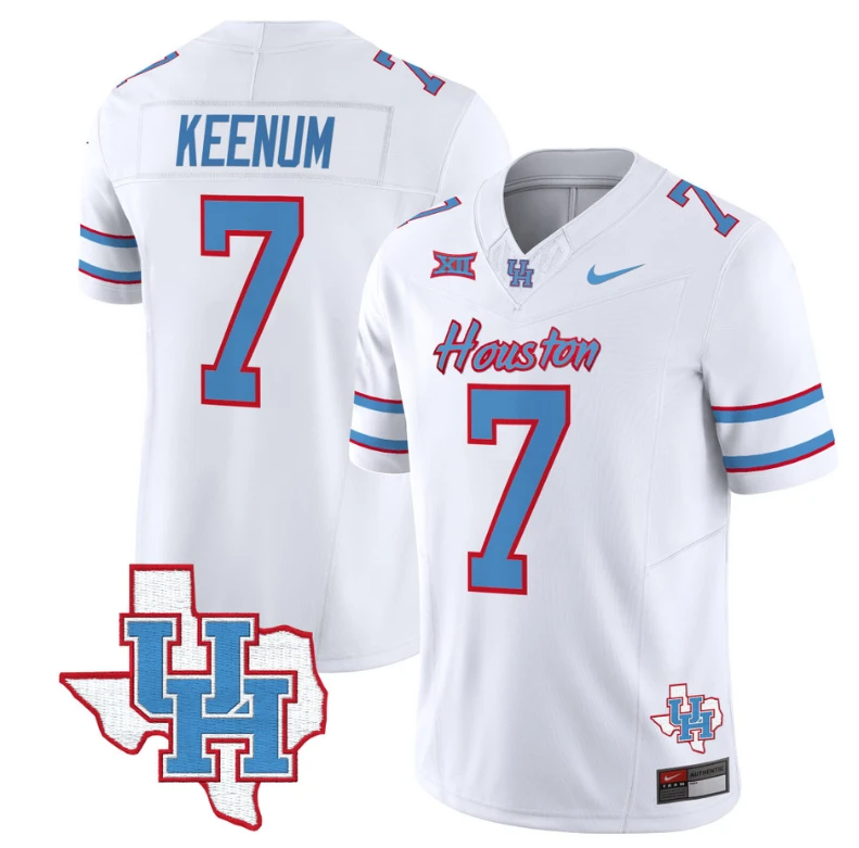 Case Keenum Jersey #7 Houston Cougars Oilers Jersey Inspired Vapor College Football Limited Stitched White by My Store