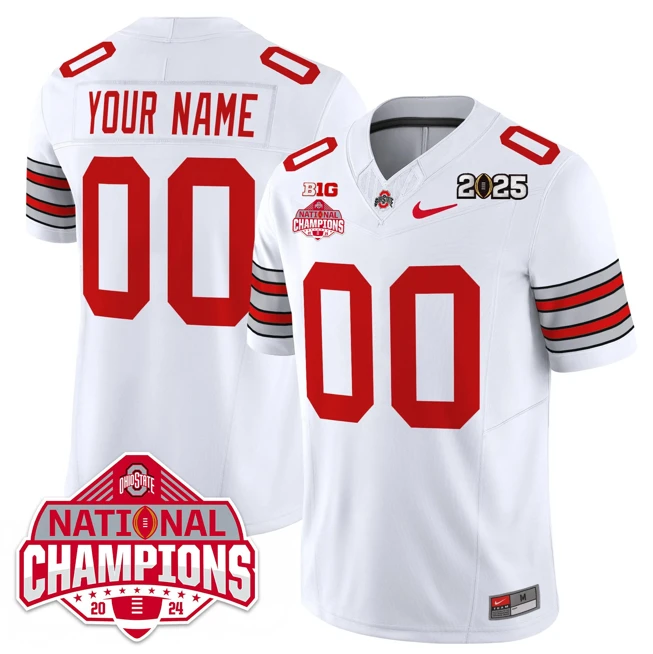 Custom Ohio State Jersey Heritage Stripe 2025 CFP Patch National Champions by My Store NCAA Football Jerseys