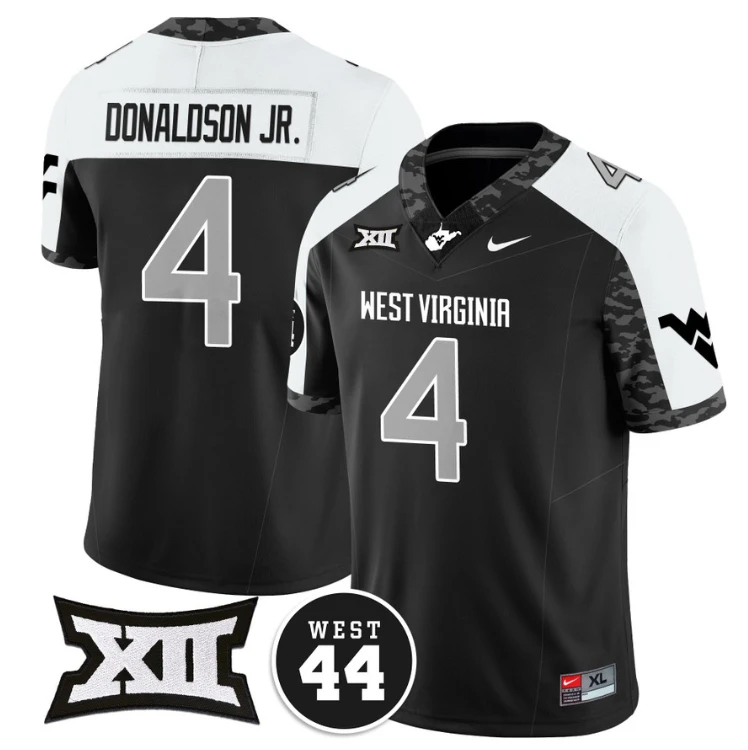 CJ Donaldson Jr Jersey #4 West Virginia Mountaineers 2024 Vapor Limited Football Honor Jerry West Stitched Alternate by My Store