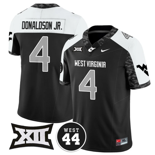 CJ Donaldson Jr Jersey #4 West Virginia Mountaineers 2024 Vapor Limited Football Honor Jerry West Stitched Alternate by My Store
