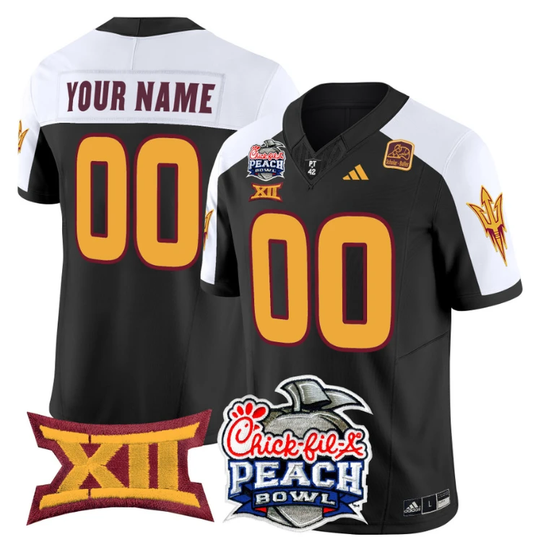 Custom Arizona State Sun Devils Jersey 2025 Peach Bowl Patch Black Alternate by My Store