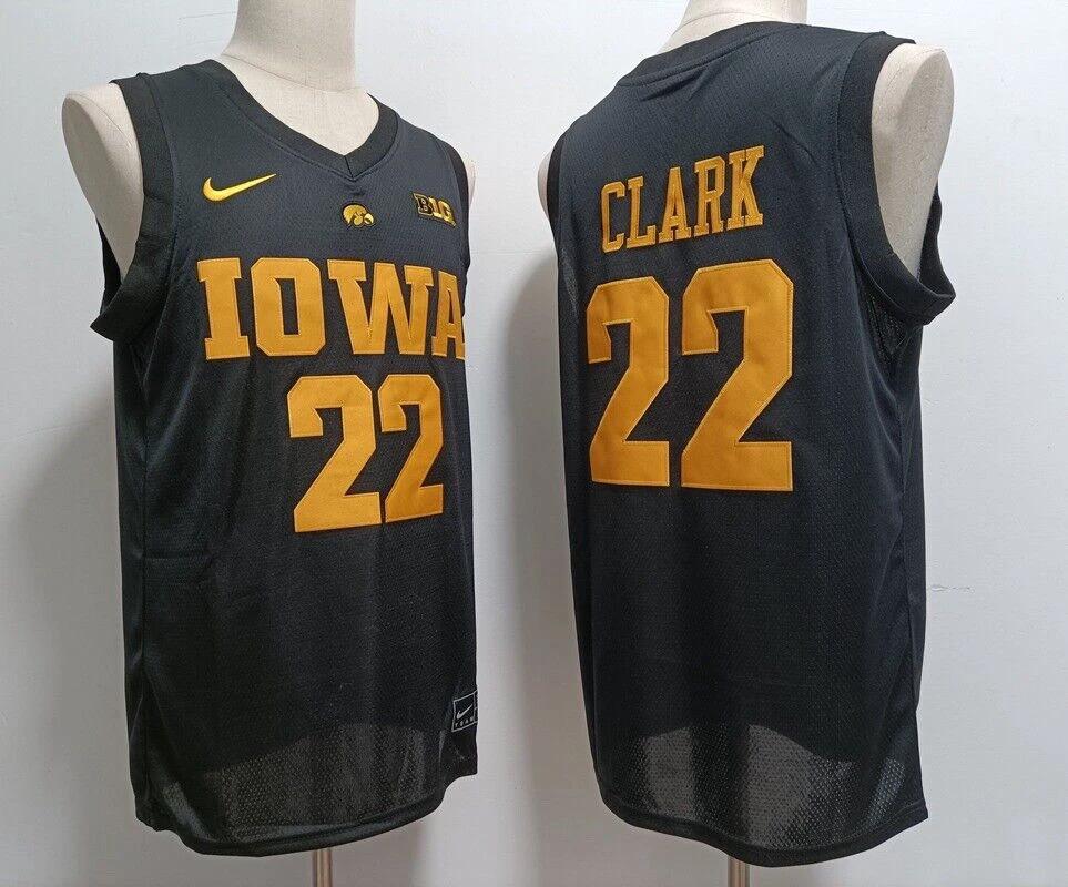 Caitlin Clark Jersey #22 Iowa Hawkeyes College Basketball Stitched Black by My store basketball