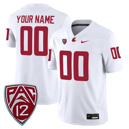 Custom Washington State Cougars Jersey Name and Number College Football White Away Game – All Stitched by My Store