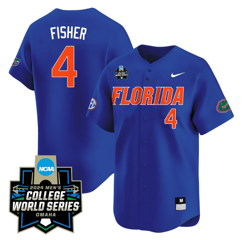 Cade Jersey #4 Florida Gators 2024 College World Series Vapor Premier Limited NCAA Baseball Stitched Florida Blue by My Store