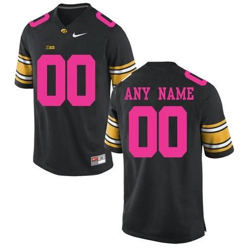 Custom Iowa Hawkeyes Jersey Name and Number College NCAA Football Pink Black by My Store