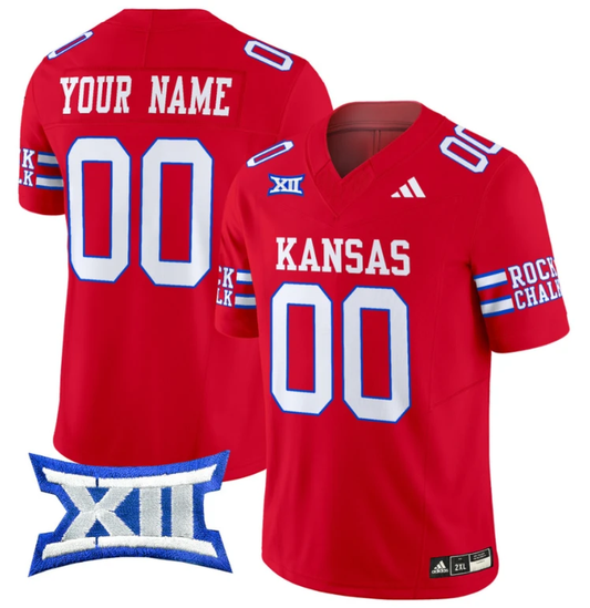 Custom Kansas Jayhawks Jersey Name and Number 2024 Vapor College Football Vapor Limited Red by My Store