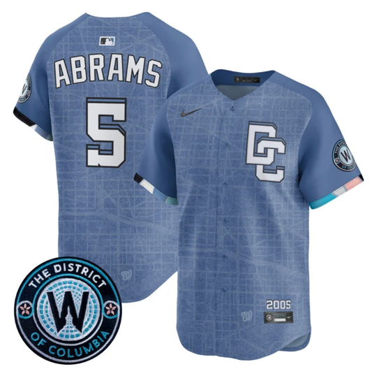CJ Abrams Jersey #5 Washington Nationals 2025 City Connect Vapor Premier Limited Stitched Blue by My Store