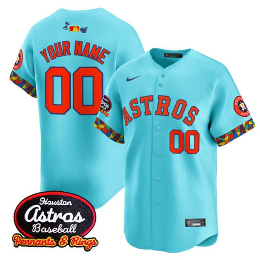 Custom Houston Astros Jersey El Tiempo Cantina Vapor Premier Limited Stitched Teal by My Store
