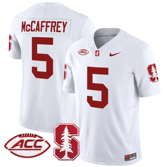Christian McCaffrey Jersey #5 Stanford Cardinal Vapor Limited College Football Stitched White by My Store