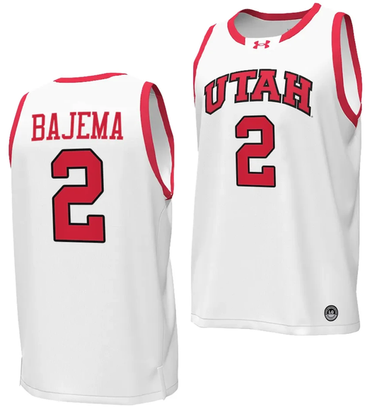 Cole Bajema Jersey #2 Utah Utes College Basketball 2023-24 Replica White by My store basketball