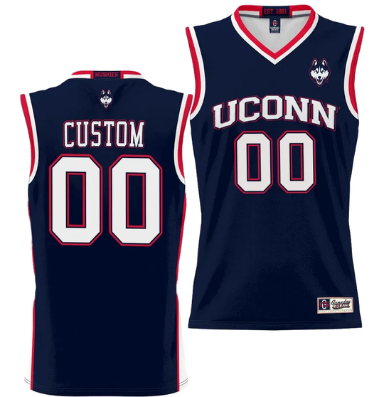 Custom UConn Huskies Jersey Name and Number NIL College Basketball Lightweight Navy by My store basketball