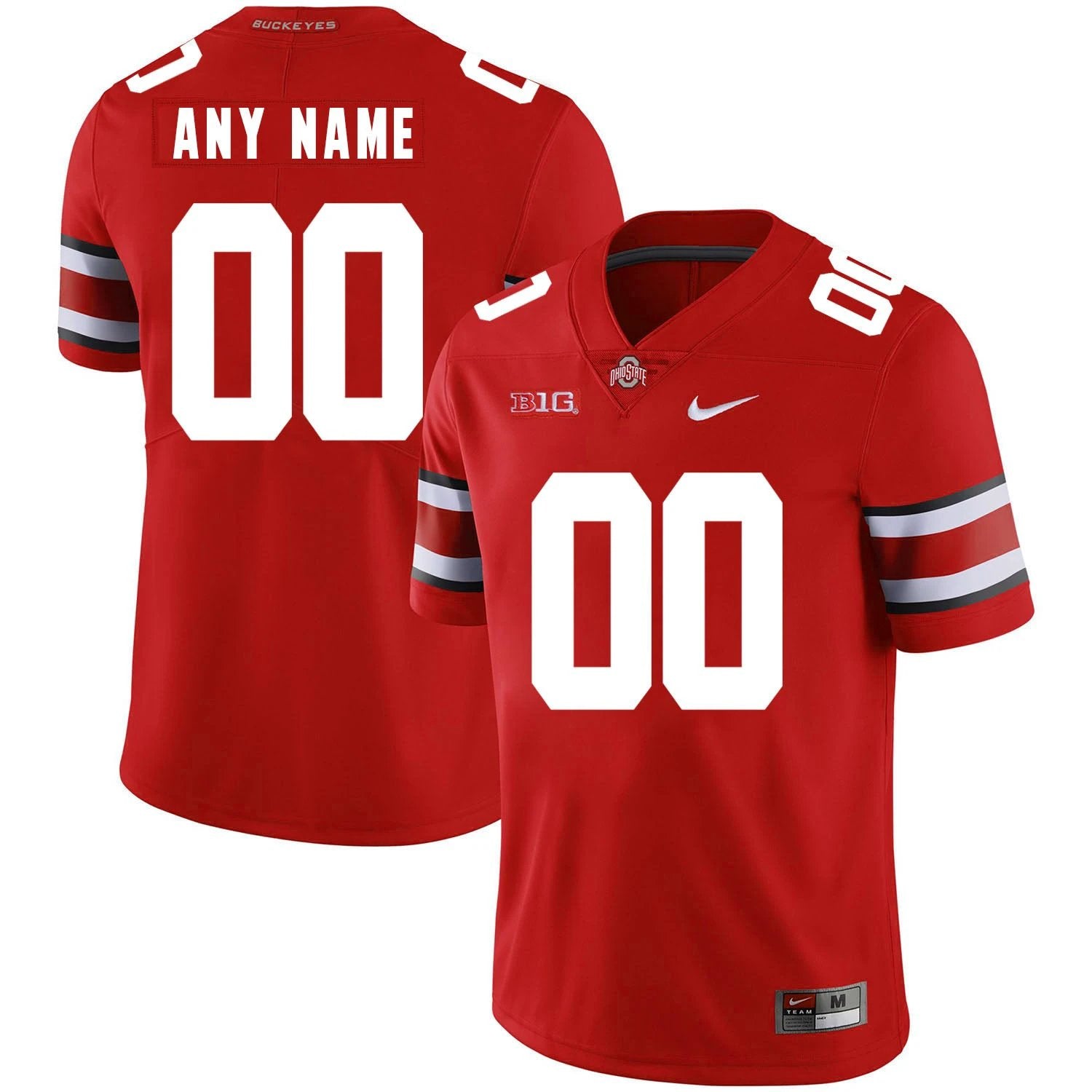 Custom Ohio State Buckeyes Jersey Name and Number NCAA College Football Big Patch Red by My Store
