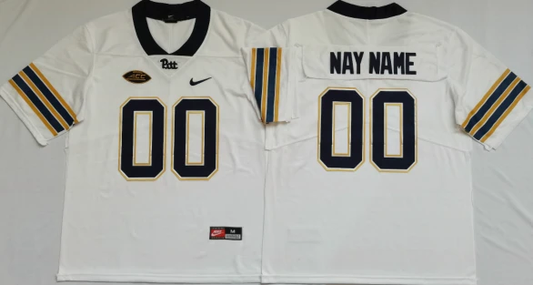 Custom Pittsburgh Panthers Jersey Name and Number NCAA College Football White by My Store