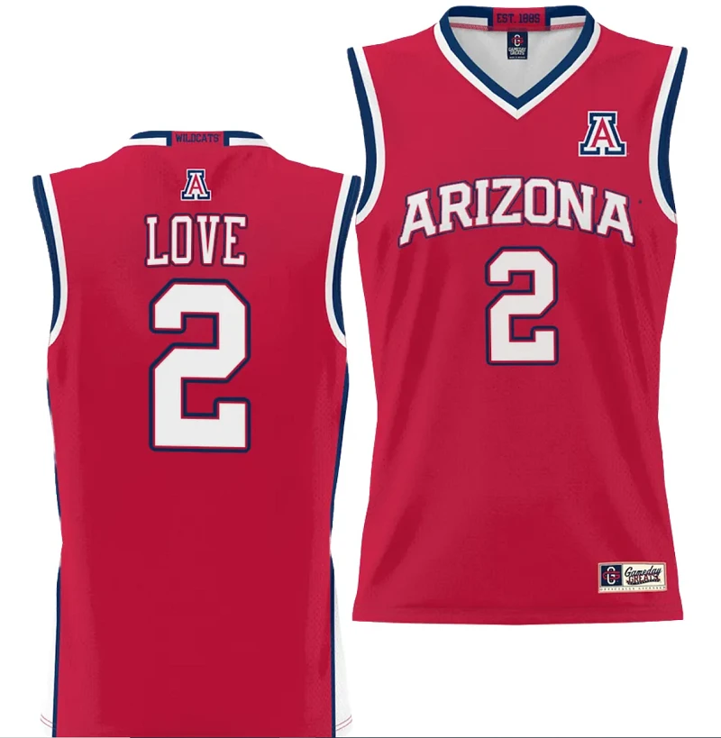 Jaden Bradley Jersey #0 Arizona Wildcats NIL College Basketball Lightweight Red by My store basketball