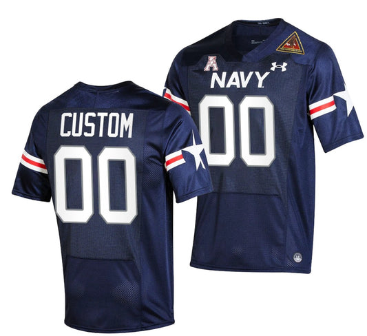 Custom Navy Midshipmen Jersey Name and Number NCAA College Football Fly Navy Rivalry by My Store