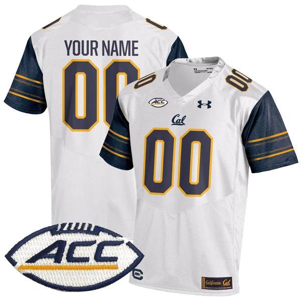 Custom California Golden Bears Jersey Name and Number College Football White Away Game – All Stitched by My Store