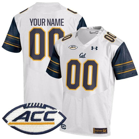 Custom California Golden Bears Jersey Name and Number College Football White Away Game – All Stitched by My Store
