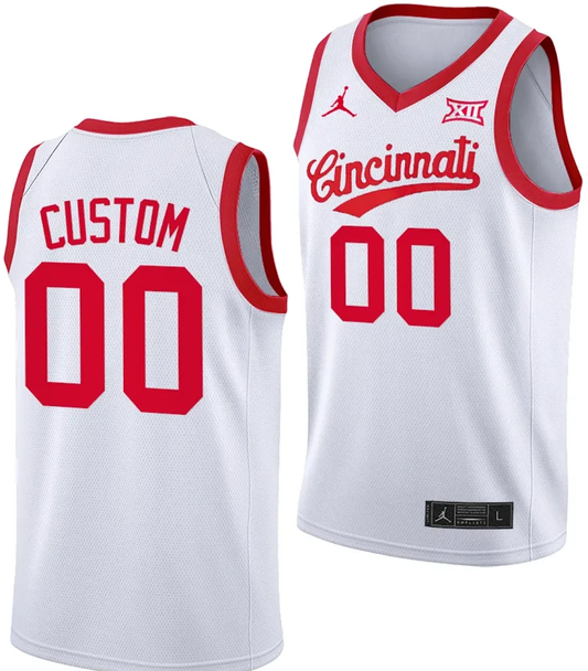 Custom Cincinnati Bearcats Jersey Name and Number 70s Throwback Basketball White by My store basketball
