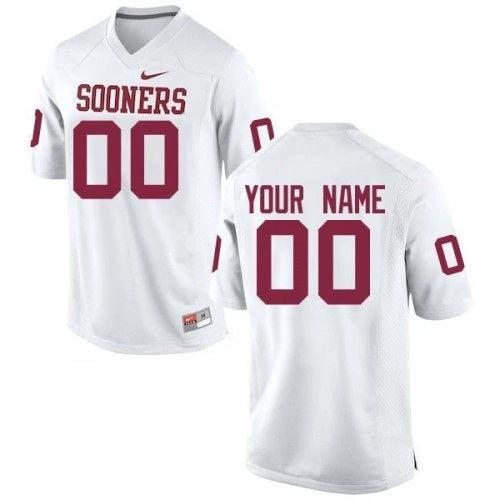 Custom Oklahoma Sooners Jersey Name and Number NCAA College Football Replica White by My Store