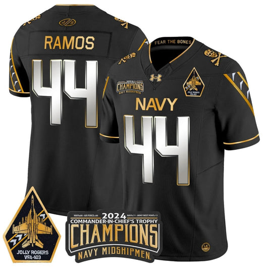 Colin Ramos Jersey #44 Navy Midshipmen Commander-in-chief's Trophy Black Limited by NCAA Football Jersey