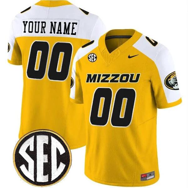 Custom Missouri Tigers Jersey Name and Number College Football Alternate Gold Vapor F.U.S.E Limited – All Stitched by My Store