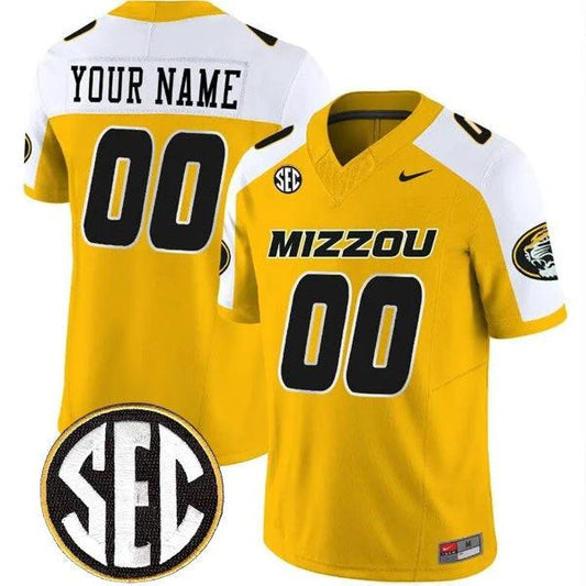 Custom Missouri Tigers Jersey Name and Number College Football Alternate Gold Vapor F.U.S.E Limited – All Stitched by My Store