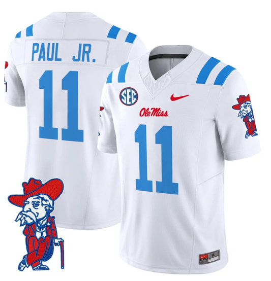 Chris Paul Jr Jersey #11 Ole Miss Rebels Vapor Limited College Football Stitched 2024 White by My Store