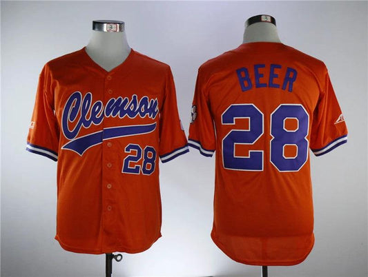 Clemson Tigers #28 Seth Beer Movie Baseball Jersey Red by My Store