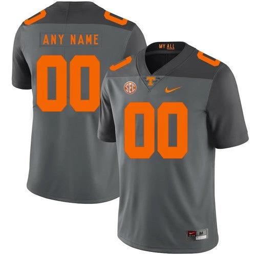Custom Tennessee Volunteers Jersey Name and Number NCAA College Football Grey by My Store