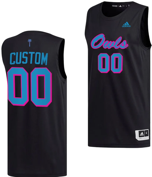Custom FAU Owls Jersey Name and Number College Basketball Replica uniform Black by My store basketball