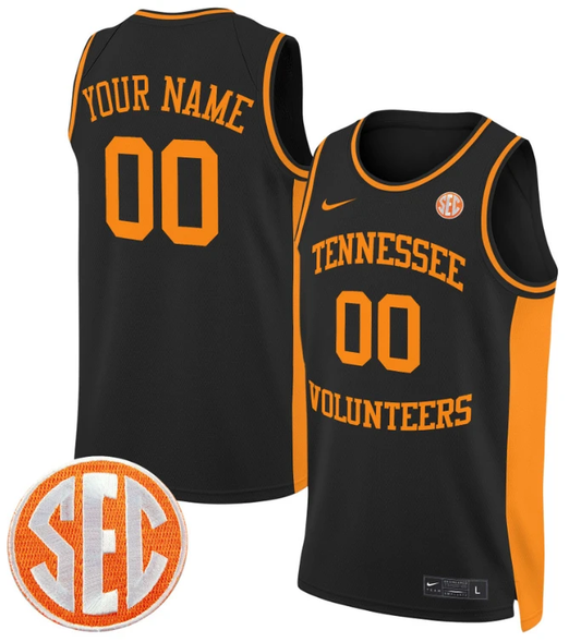 Custom Tennessee Vols Jersey Name, Number 2024 Swingman Basketball Black by My store basketball