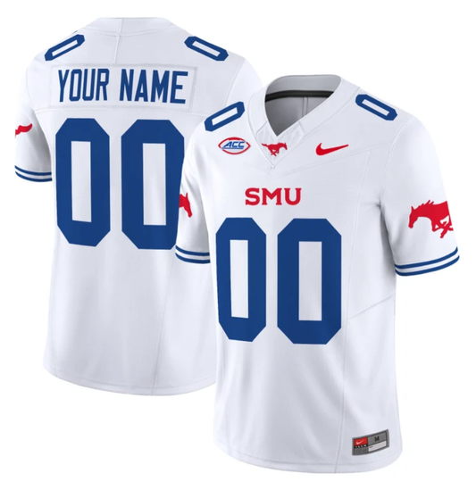 Custom SMU Mustangs Icy Jersey Name and Number College Football Vapor Limited White by My Store