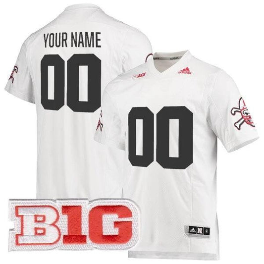 Custom Nebraska Cornhuskers Jersey Name and Number College Football White Premier Strategy – All Stitched by My Store