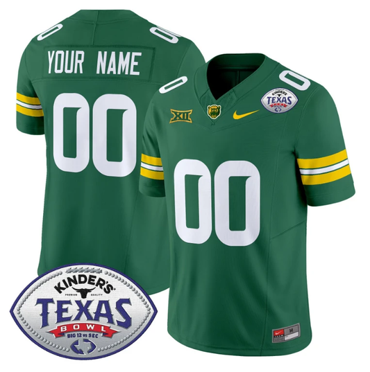 Custom Baylor Bears Jersey 2024 Texas Bowl Patch Football Stitched Green by NCAA Football Jersey