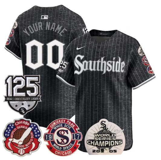 Custom Chicago White Sox Jersey 125th Anniversary World Series Champions Stitched City Connect by My Store