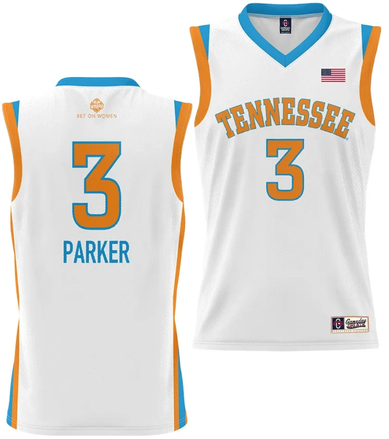Candace Parker Jersey #3 Tennessee Lady Vols Alumni College Basketball White Uniform by My store basketball