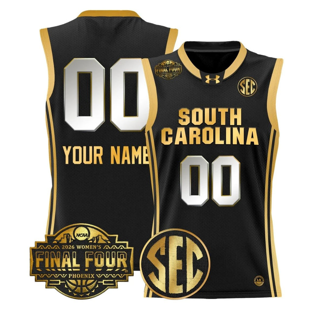 Custom South Carolina Gamecocks Jersey 2026 Final Four Stitched Black Gold by My store basketball