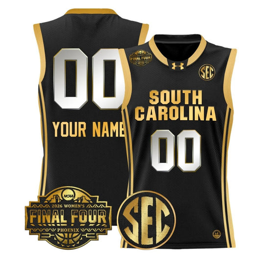 Custom South Carolina Gamecocks Jersey 2026 Final Four Stitched Black Gold by My store basketball