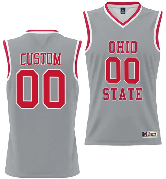 Custom Ohio State Buckeyes Jersey Name and Number College Basketball Lightweight Gray by My store basketball