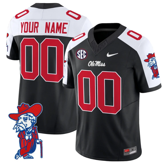 Custom Ole Miss Rebels Jersey Name and Number Vapor Limited College Football Stitched Black Alternate by My Store