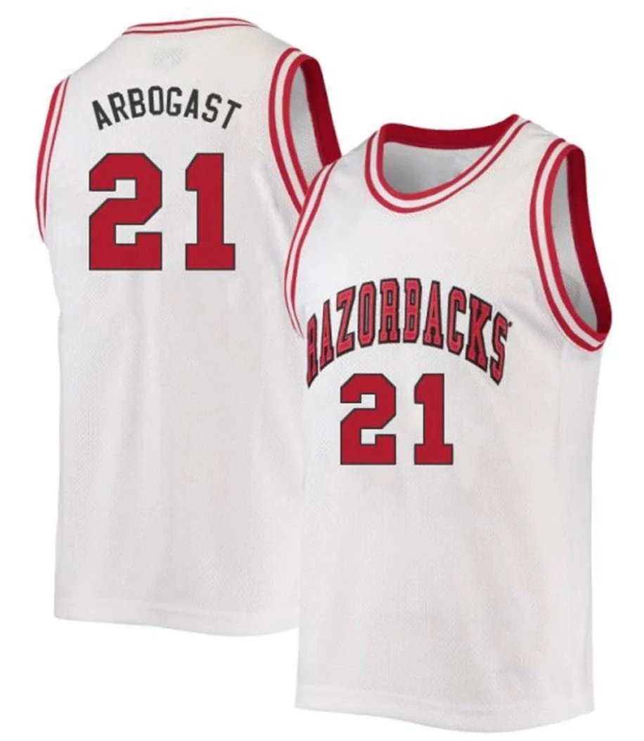 Cade Arbogast Jersey Arkansas Razorbacks College Basketball #21 by My store basketball
