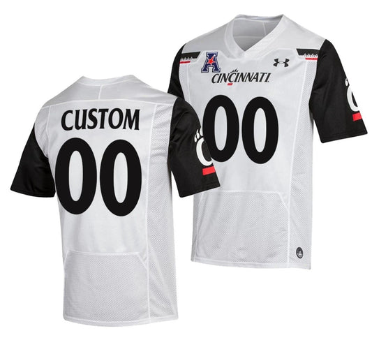 Custom Cincinnati Bearcats Jersey Name and Number NCAA College Football White The American Patch by My Store