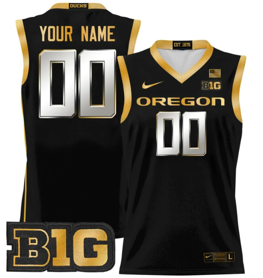 Custom Oregon Ducks Jersey 2024 Lightweight Basketball Black Gold by My store basketball
