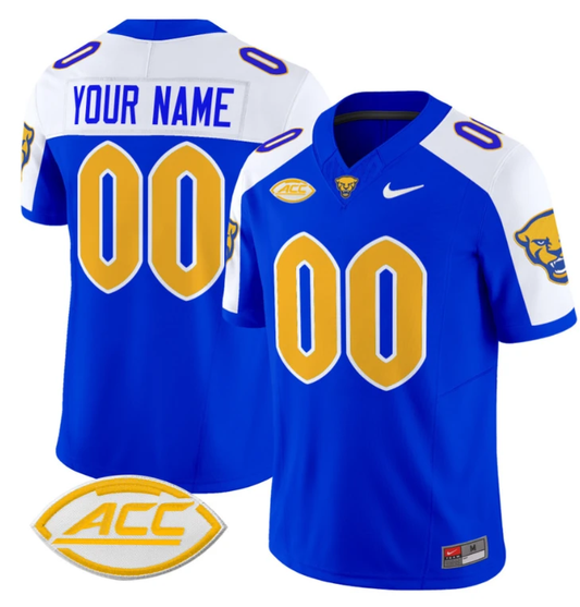 Custom Pittsburgh Panthers Jersey Name and Number Vapor Limited College Football Stitched Royal Alternate by My Store