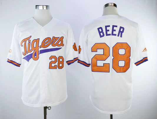 Clemson Tigers #28 Seth Beer Movie Baseball Jersey White by My Store