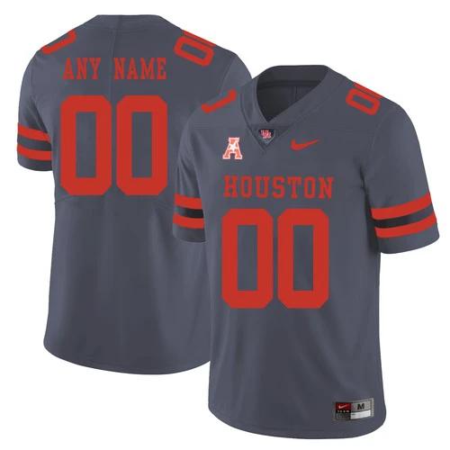 Custom Houston Cougars Jersey Name and Number NCAA College Football Grey by My Store