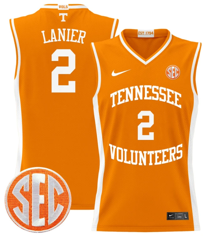 Chaz Lanier Jersey #2 Tennessee Vols 2024 Lightweight Basketball Orange by My store basketball
