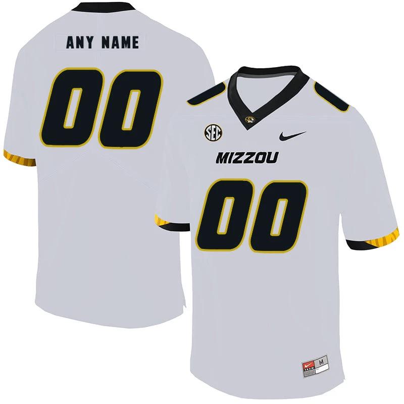 Custom Missouri Tigers Jersey Name and Number NCAA College Football White by My Store